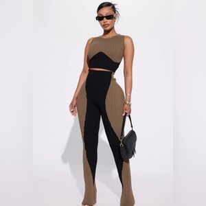 Fashion Nova wavy days sweater pants set